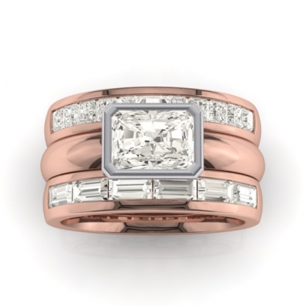 Custom Baguette Eternity Band Diamond Band in 18kt Rose Gold AU